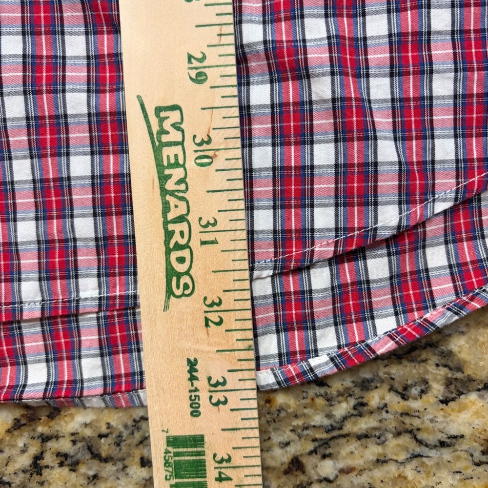 Tommy Hilfiger Mens XXL Red White Blue Plaid Long Sleeve Button Down Shirt ws - Picture 4 of 5